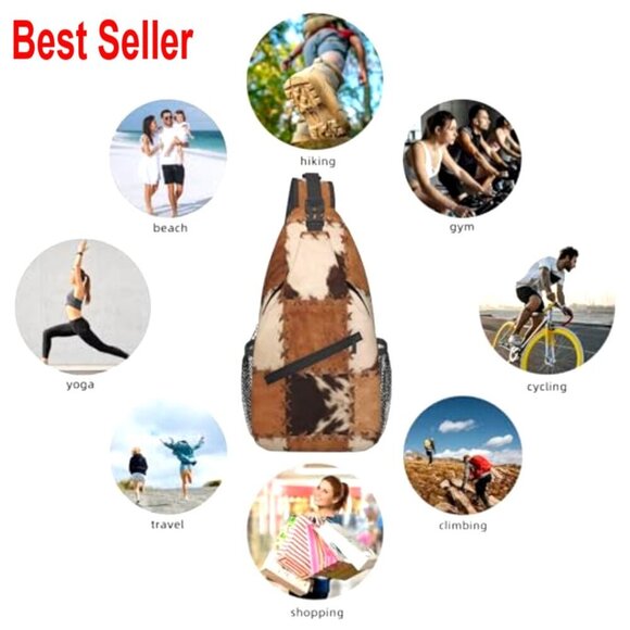 Polyester Crossbody Sling Backpack Adjustable Padded Strap Casual Daypack main image 7